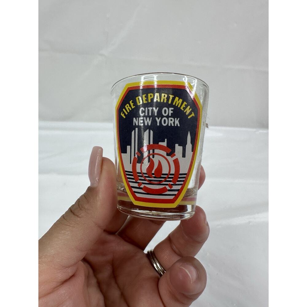 New York YANKEES Shot Glasses MLB New York Fire Department Shot Glass